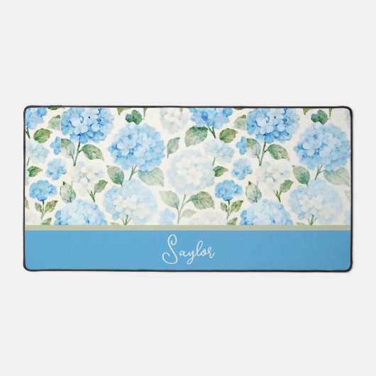 Watercolor Blue Hydrangea Floral Name Bureaumat (Voorkant)