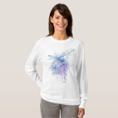 Watercolor Blue Mauve Draairy T-shirt (Voorkant volledig)