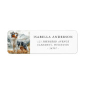 Watercolor Blue Merle Australische Herdershond Etiket (Voorkant)