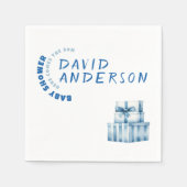 Watercolor blue minimalist baby shower boy servet (Voorkant)