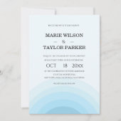 Watercolor blue Rainbow wedding Invitation Kaart (Voorkant)