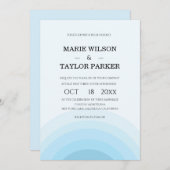 Watercolor blue Rainbow wedding Invitation Kaart (Voorkant / Achterkant)