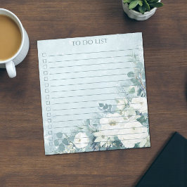 Watercolor Blue Rose To Do List Pretty Floral Notitieblok