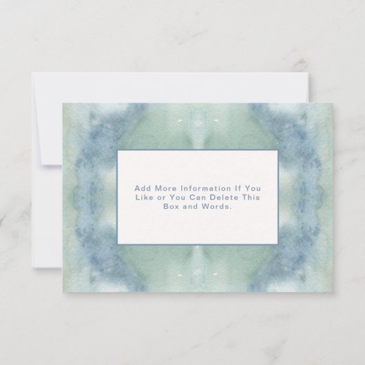 Watercolor Blue RSVP Card Boho Hippie (Achterkant)