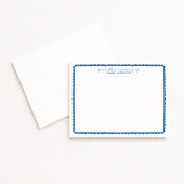Watercolor Blue Scalloped Nursery Note Card Aankondiging