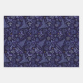 Watercolor Blue Snowflake Reindeer Tree Christmas  Inpakpapier Vel (Voorkant 3)