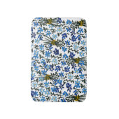 Watercolor Blue Wildflowers Bohemian Chic Badmat (Voorkant Verticaal)