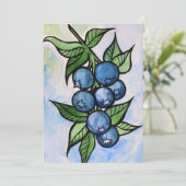 Watercolor Blueberries Kaart (Staand voorkant)