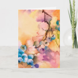 Watercolor Blueberry Greeting Card  Any Occasion Notitiekaartje