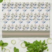 Watercolor Blueberry Pattern Winter Botanical Theedoek (Gevouwen)