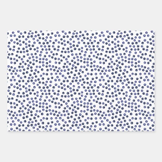 Watercolor Blueberry Pattern Wrapping Paper Sheets (Voorkant 2)