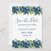 Watercolor Blueberry Wedding Save the Date Kaart (Voorkant)