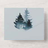 Watercolor Blues bij het meerhuis All In One Uitnodiging (Achterkant)