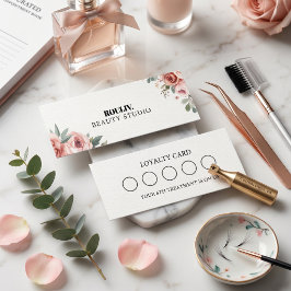 Watercolor Blush Bloemenoogtechniek & Schoonheidss Klantenkaartje