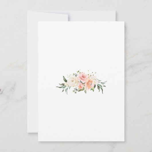 Watercolor Blush Cream Bloemen Oefendiner Kaart (Achterkant)