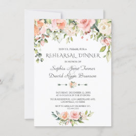 Watercolor Blush Cream Bloemen Oefendiner Kaart
