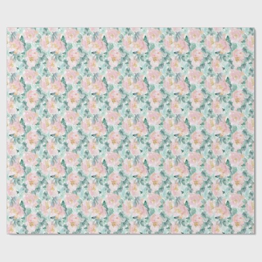 Watercolor Blush Pioenrozen Cadeaupapier (Vlak)