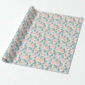 Watercolor Blush Pioenrozen Cadeaupapier (Uitgerold)
