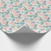 Watercolor Blush Pioenrozen Cadeaupapier (Hoek)