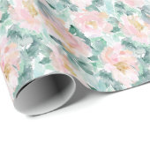 Watercolor Blush Pioenrozen Cadeaupapier (Rol Hoek)