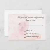 Watercolor Blush Roos | Trouwreactiekaart RSVP Kaartje (Voorkant / Achterkant)