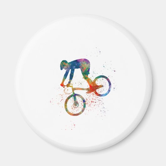 Watercolor bmx bike magneet (Voorkant)