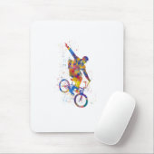 Watercolor bmx rider muismat (Met muis)