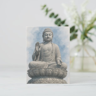 Watercolor Boeddha Ansichtkaart – Zen Spirituele K Briefkaart