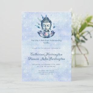 Watercolor Boeddha-hoofd Boeddhistische Huwelijks Kaart