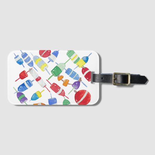 Watercolor boei bagage label (Voorkant (horizontaal))