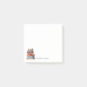 Watercolor Boekenstapel Persoonlijk Post-it® Notes (Voorkant)