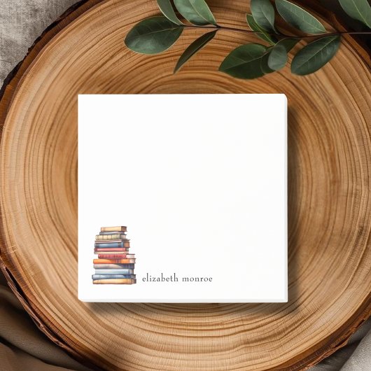 Watercolor Boekenstapel Persoonlijk Post-it® Notes