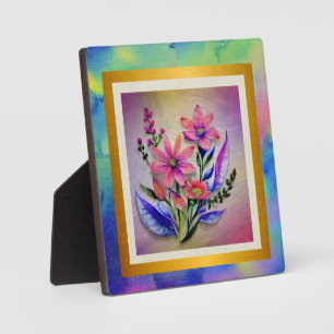 Watercolor Boeket Bloemen, Kleurrijke Achtergrond Fotoplaat