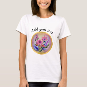 Watercolor Boeket Bloemen, Kleurrijke Achtergrond  T-shirt