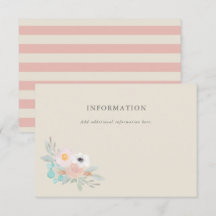 Watercolor Boeket, Bruidsfeest Informatiekaart