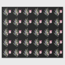 Watercolor Boeket Wilde Bloemen met Roze Vlinder