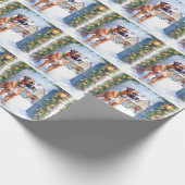 Watercolor Boerboel Farmhouse Gate Christmas Cadeaupapier (Hoek)