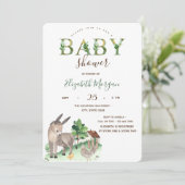 Watercolor Boerderij Dieren Ezel Baby Shower  Kaart (Staand voorkant)