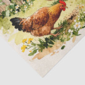 Watercolor Boerderij Kippen Tissuepapier (Detail)