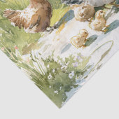Watercolor Boerderij Kippen Tissuepapier (Detail)