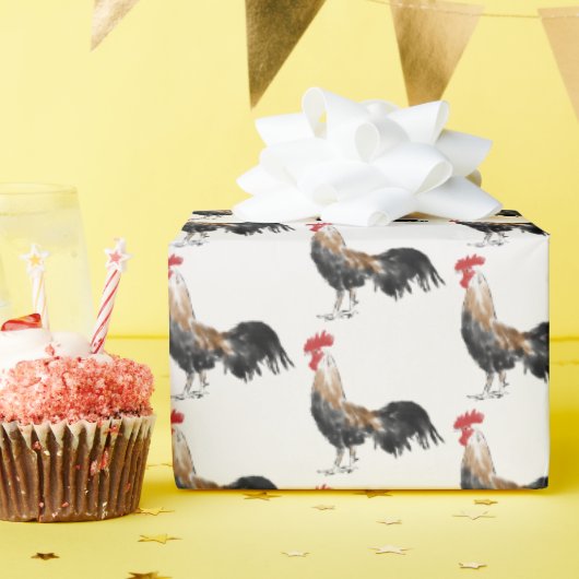 Watercolor Boerderijhaan Cadeaupapier (Verjaardagsfeest)