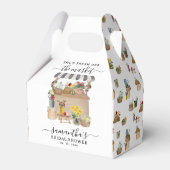 Watercolor Boerenbloemenmarkt Bruidsdouche Bedankdoosjes (Voorkant Zijde)