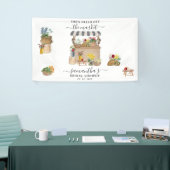 Watercolor Boerenbloemenmarkt Bruidsdouche Spandoek (Beurs)