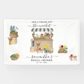 Watercolor Boerenbloemenmarkt Bruidsdouche Spandoek (Horizontaal)