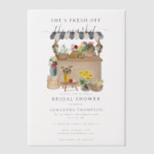 Watercolor Boerenbloemenmarkt Bruidsdouche Vellum Uitnodigingen (Voorkant)