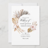 Watercolor Boheem Huwelijk Kaart (Voorkant)