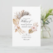 Watercolor Boheem Huwelijk Kaart (Staand voorkant)