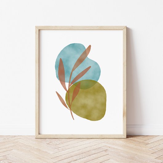 Watercolor Boho Abstracte Vormen Kunst Poster