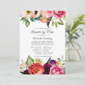 Watercolor Boho Bloemachtige Bruiloftsdouche per P Kaart (Staand voorkant)