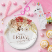 Watercolor Boho Bloemen | Terracotta Bruidsmeisjes Papieren Bordje (Feest)